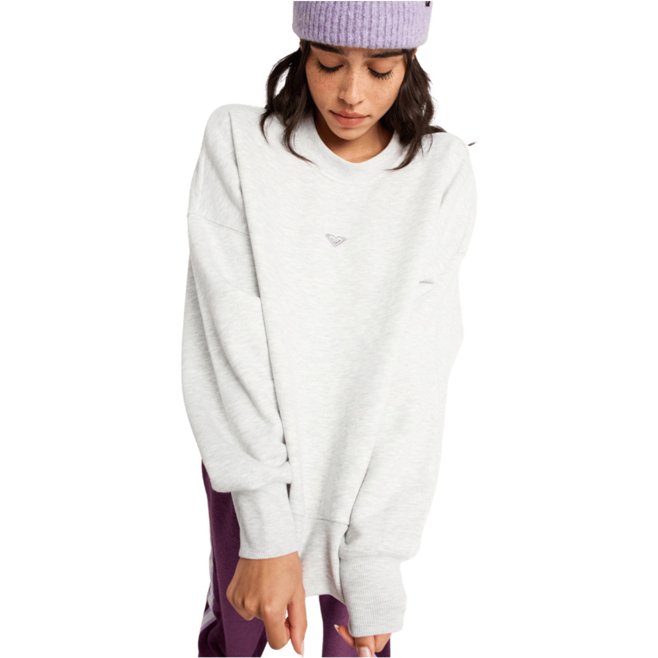 2026 Roxy Womens Solar Rush Relaxed Sweatshirt ERJFT05138 - Light Grey Heather